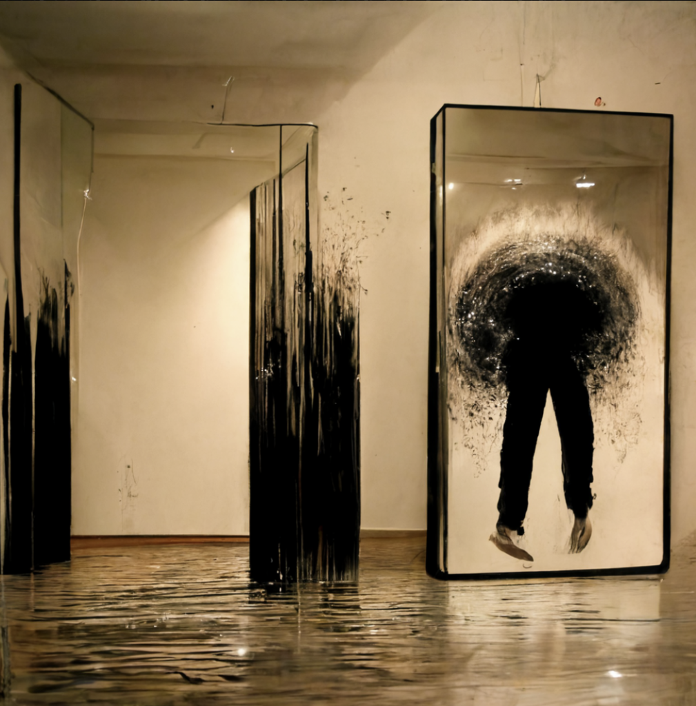 falling into a mirror