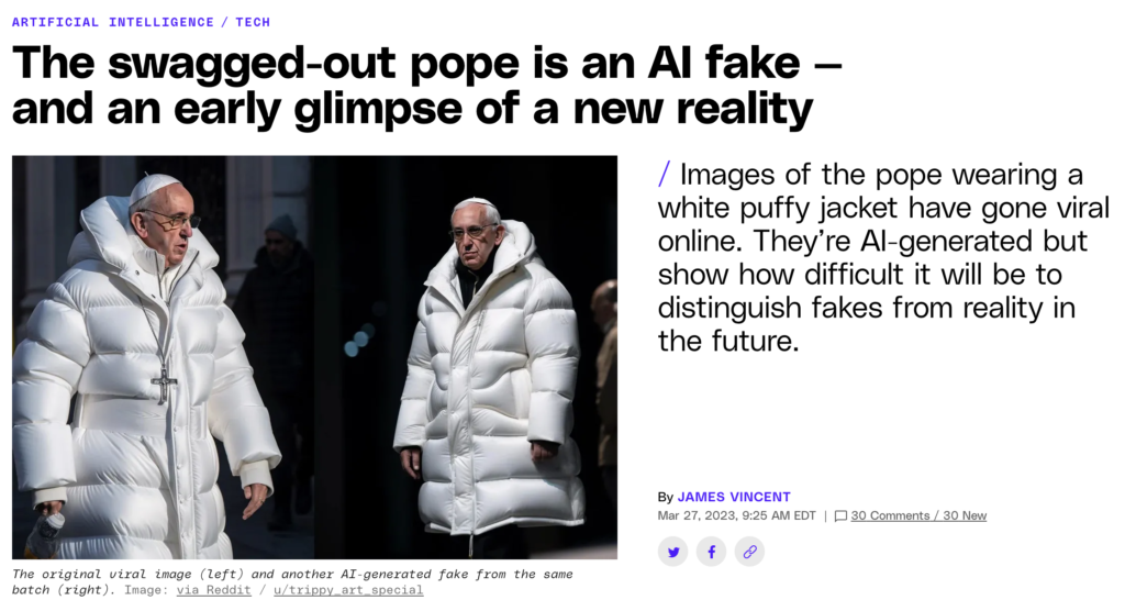 community-based marketing fake photo of pope