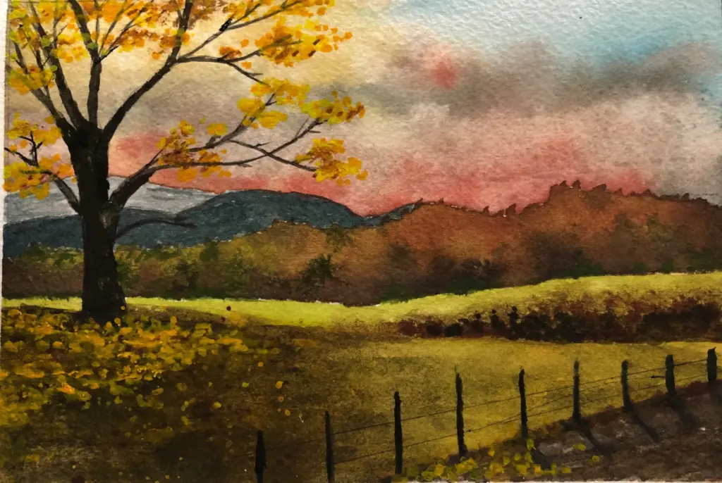 Cades Cove watercolor painting