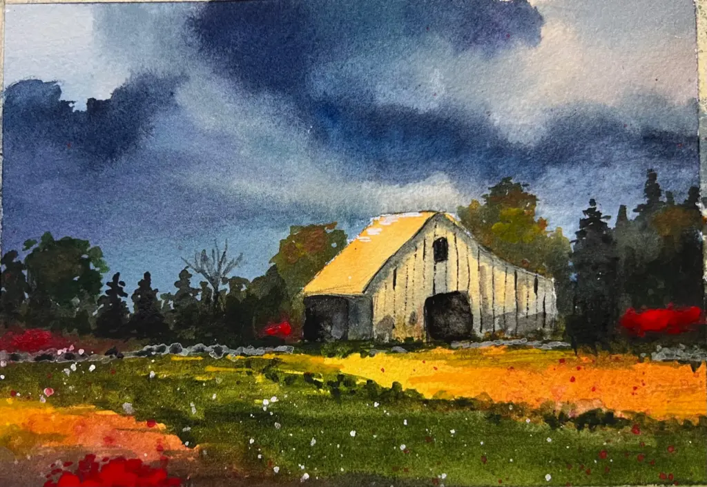 Tennessee barn watercolor painting