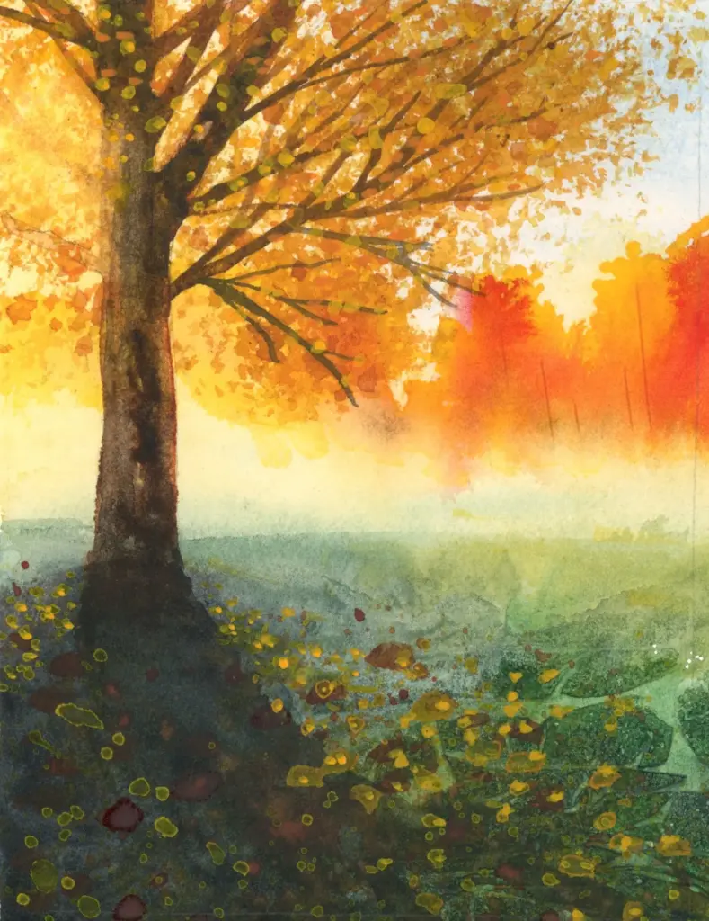 Golden fall painting